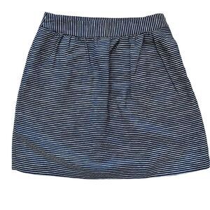 Banana Republic Navy and White Pinstripe Pleated Skirt Size 0 Blue Stripes